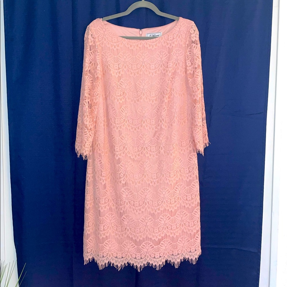 Blush Pink Lace Sheath Dress